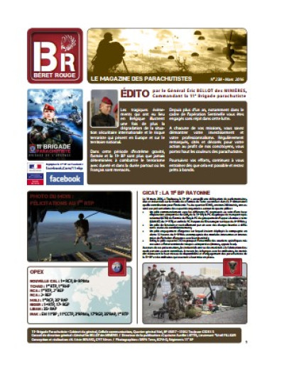 OFFICIEL : Parution du n°238 de Béret Rouge (magazine des Parachutistes). 