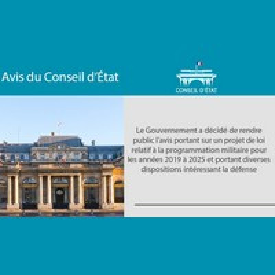 COMMUNIQUÉ du conseil des ministres : Projet de loi relatif à la programmation militaire 2019-2025.