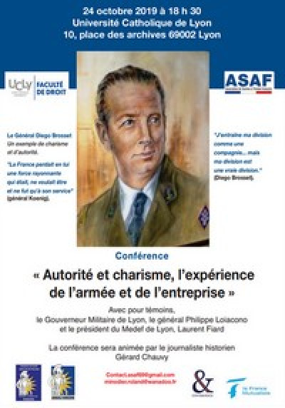 CONFÉRENCE ASAF : « Autorité et charisme, l’expérience de l’armée et de l’entreprise » à Lyon - 24/10/19