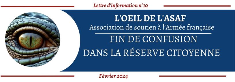 L'OEIL DE L'ASAF Lettre d'information n°10 Association de Soutien à l'Armée Française Bandeau_JOOMLA_Billet_dhumeur